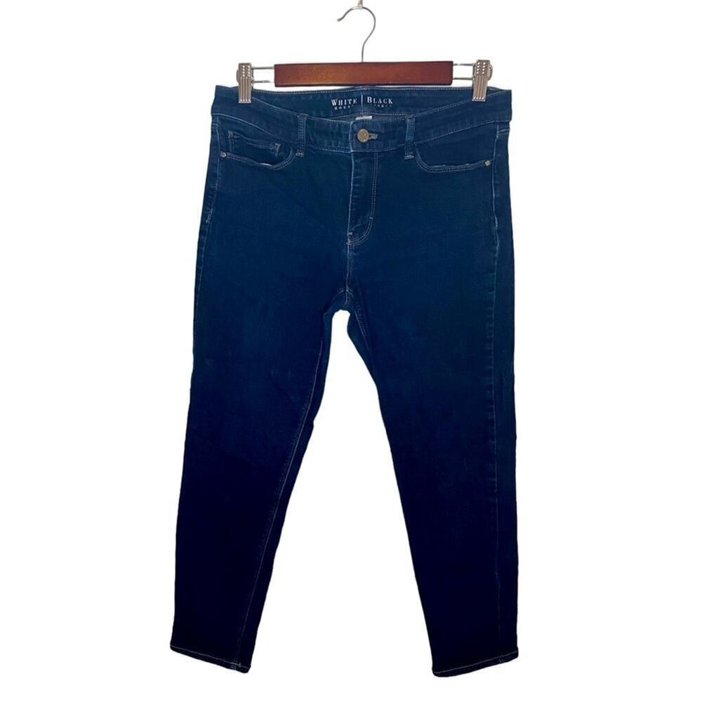 White House Black Market Indigo Dark Wash Mid Rise Stretch Skinny Jeans Size 6
